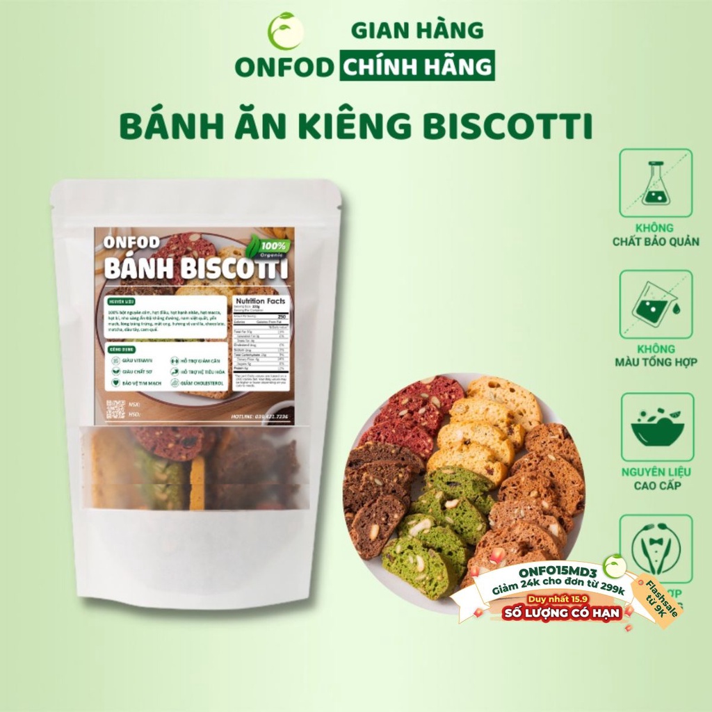 [🛒🇻🇳]Bánh ăn kiêng biscotti ONFOD mix 5 vị cho người tiểu đường, giảm cân, ăn kiêng, bà bầu 250g 500g – ONFOD , SKU – s10168053024 – vinmart.co 🇻🇳🛒Top1Shop🛒 🇻🇳Top1Vietnam🇻🇳 🛍🛒🇻🇳