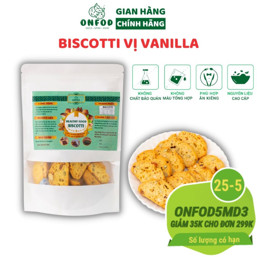 [🛒🇻🇳]Bánh ăn kiêng biscotti ONFOD vị vani dành cho người tiểu đường, giảm cân, eat clean 250g 500g – ONFOD , SKU – s13047120600 – vinmart.co 🇻🇳🛒Top1Shop🛒 🇻🇳Top1Vietnam🇻🇳 🛍🛒🇻🇳