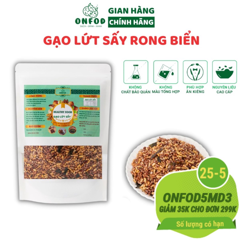 [🛒🇻🇳]Gạo lứt sấy rong biển ONFOD giảm cân ăn kiêng thực dưỡng healthy eat clean dành cho tiểu đường, gym, yoga 250g 500g – ONFOD , SKU – s11670102041 – vinmart.co 🇻🇳🛒Top1Shop🛒 🇻🇳Top1Vietnam🇻🇳 🛍🛒🇻🇳