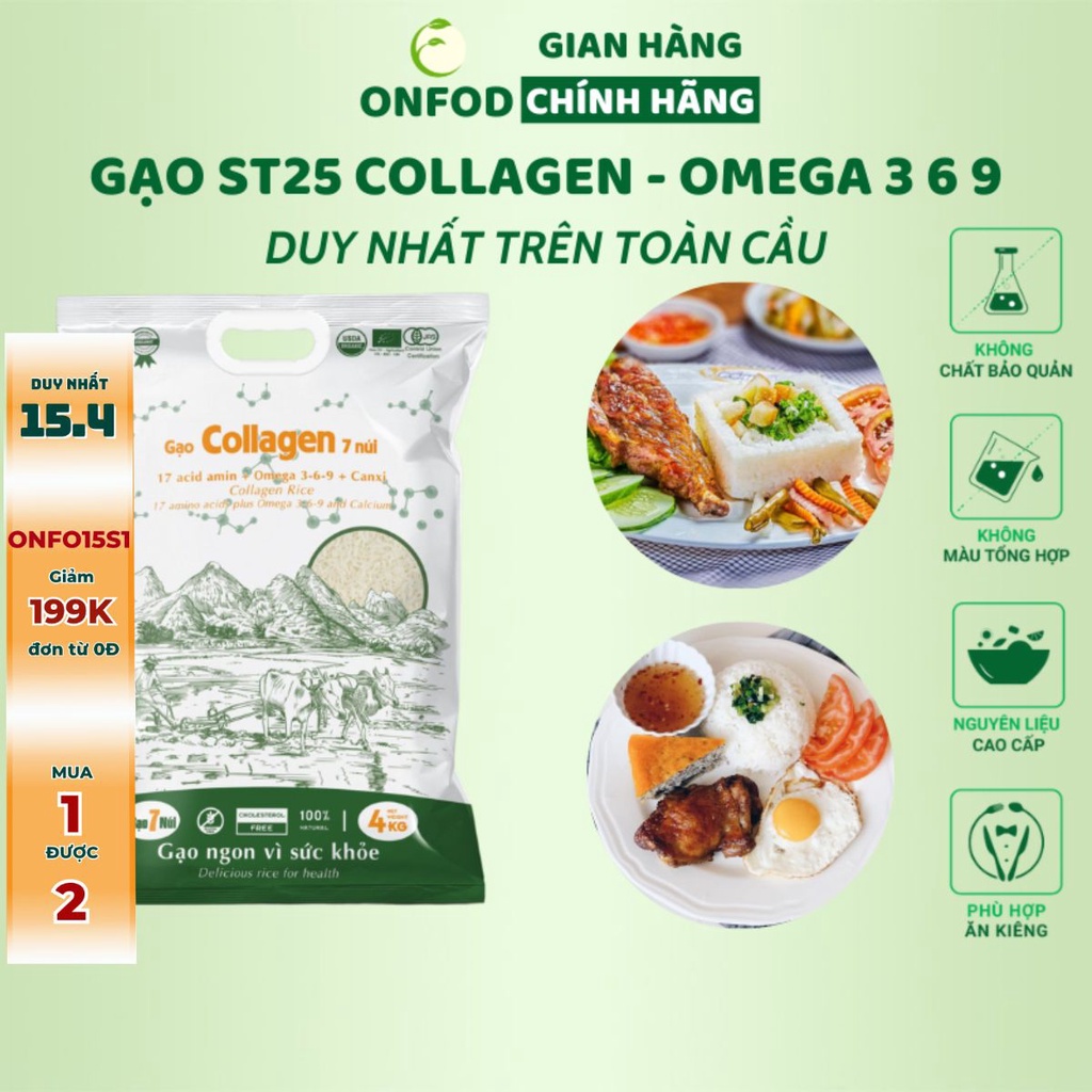[🛒🇻🇳]Gạo ST25 Collagen Omega 369 ONFOD ăn kiêng giảm cân chống lão hóa cho người tiểu đường, gạo lứt đen eat clean 4kg – ONFOD , SKU – s16994071834 – vinmart.co 🇻🇳🛒Top1Shop🛒 🇻🇳Top1Vietnam🇻🇳 🛍🛒🇻🇳