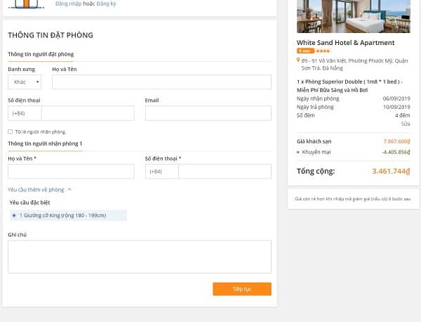 Hướng dẫn cách đặt phòng khách sạn qua Vntrip