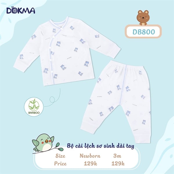 [🛒🇻🇳]Bộ sơ sinh dài tay cài lệch DB800 Dokma Trắng xanh size NB – Khác , SKU – – bebubam.vn 🇻🇳🛒Top1Shop🛒 🇻🇳Top1Vietnam🇻🇳 🛍🛒🇻🇳