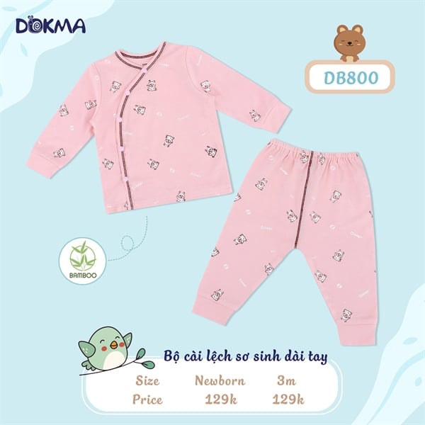 [🛒🇻🇳]Bộ sơ sinh dài tay cài lệch DB800 Dokma Hồng size NB – Dokma , SKU – – bebubam.vn 🇻🇳🛒Top1Shop🛒 🇻🇳Top1Vietnam🇻🇳 🛍🛒🇻🇳