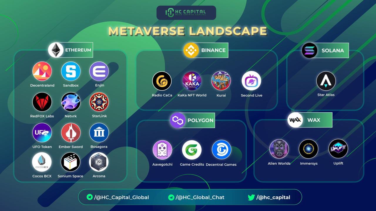 Một số metaverse Coin/Token phổ biến hiện nay