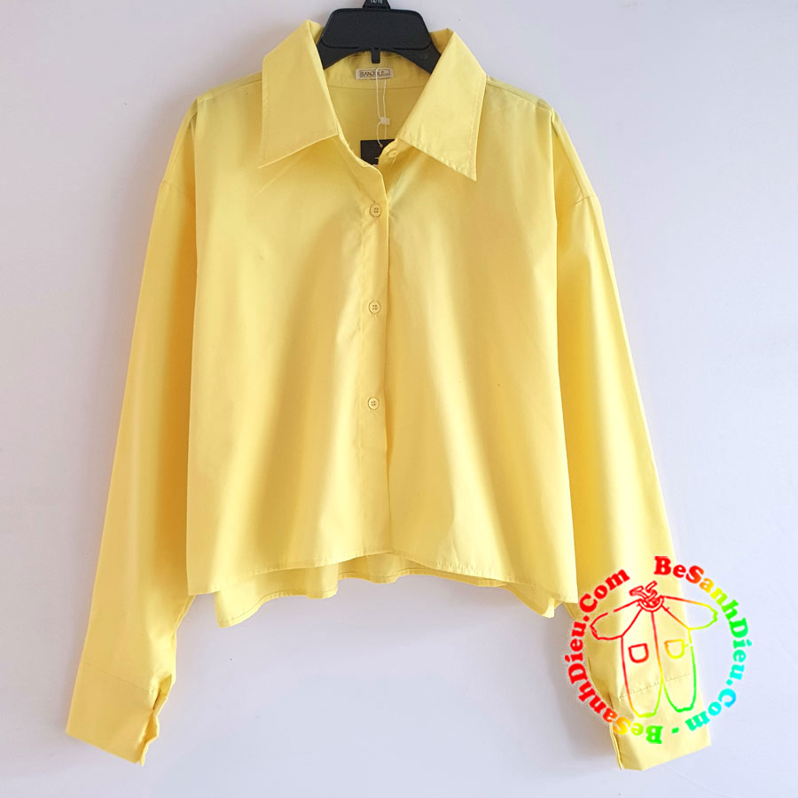 [🛒🇻🇳][40kg-65kg] Sơ mi croptop dáng rộng ngắn Freesize cho mẹ và bé màu vàng – Thời trang trẻ em Bé Sành Điệu , SKU – SM132-4 – besanhdieu.com 🇻🇳🛒Top1Shop🛒 🇻🇳Top1Vietnam🇻🇳 🛍🛒🇻🇳