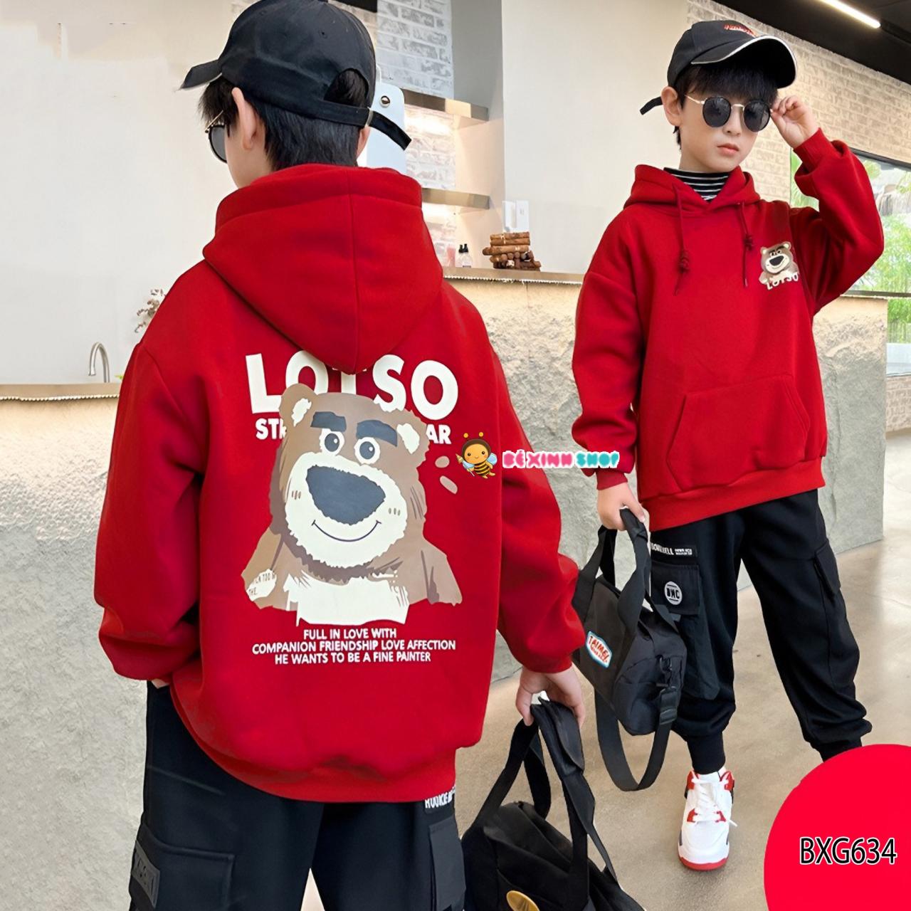 [🛒🇻🇳]Áo Hoodie in gấu dâu LOTSO dễ thương cho bé trai & bé gái Mùa Thu BXG634 – Bé Xinh Shop , SKU – BXG634-1 – bexinhshop.vn 🇻🇳🛒Top1Shop🛒 🇻🇳Top1Vietnam🇻🇳 🛍🛒🇻🇳