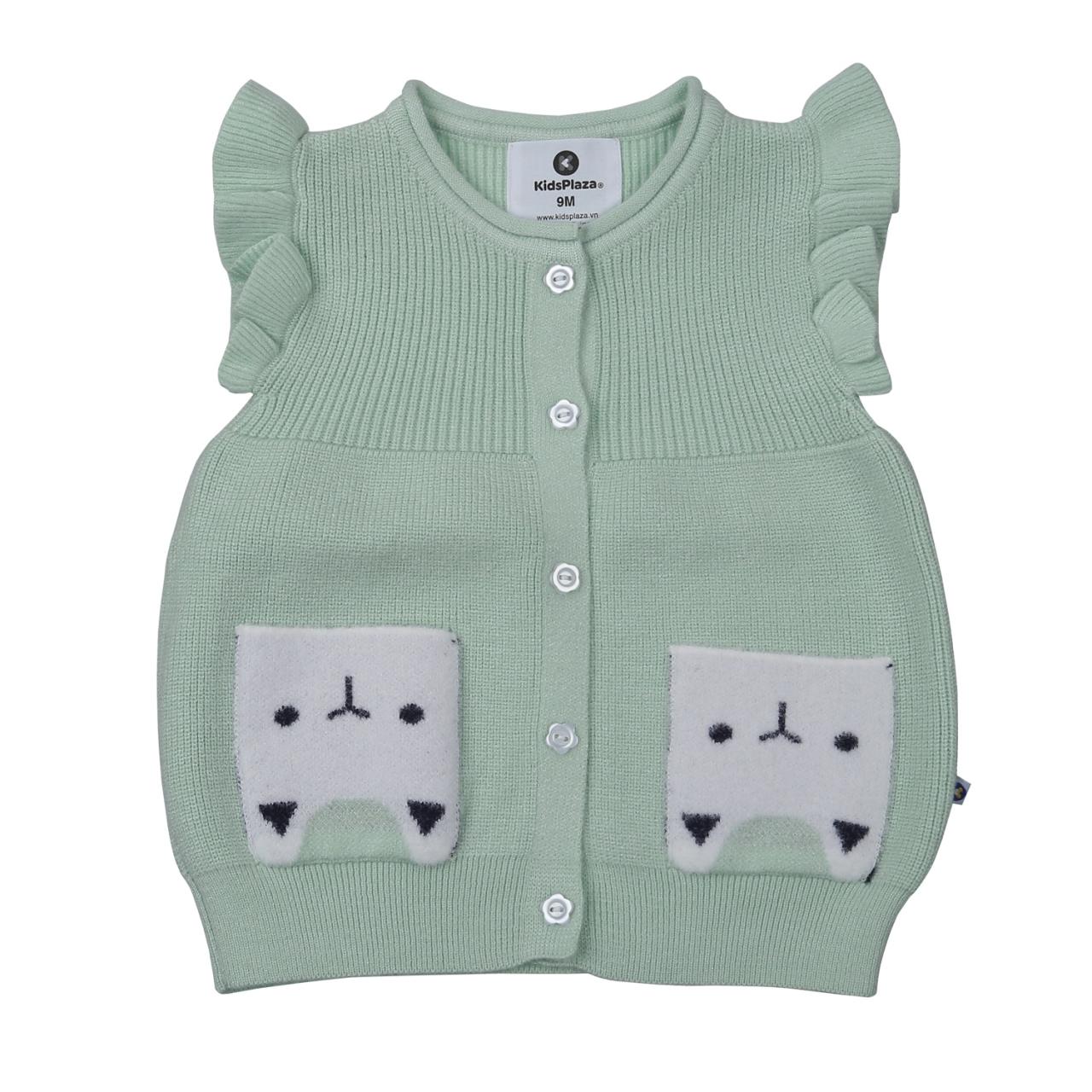 [🛒🇻🇳]Áo len gile cài giữa bé gái KidsPlaza túi mèo HN23D (Xanh) - KidsPlaza , SKU - KIDS-612260542 - kidsplaza.vn 🇻🇳🛒Top1Shop🛒 🇻🇳Top1Vietnam🇻🇳 🛍🛒🇻🇳