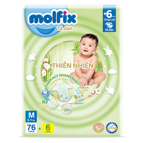 [🛒🇻🇳]Bỉm tã dán Molfix Thiên Nhiên (M, 6-11kg, 76 miếng) (giao bao bì ngẫu nhiên) – Molfix , SKU – 2278000000020 – concung.com 🇻🇳🛒Top1Shop🛒 🇻🇳Top1Vietnam🇻🇳 🛍🛒🇻🇳