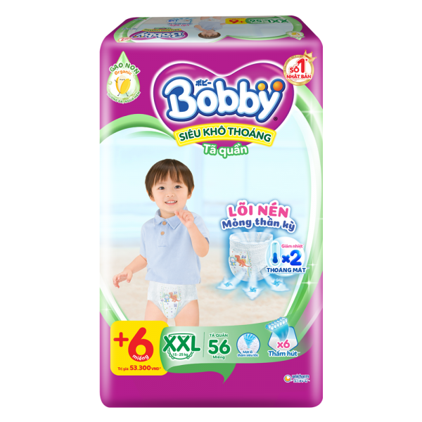 [🛒🇻🇳]Bỉm tã quần Bobby size XXL 56 miếng (trên 16kg) (sản phẩm được giao với bao bì ngẫu nhiên) – Bobby , SKU – 1237000000009 – concung.com 🇻🇳🛒Top1Shop🛒 🇻🇳Top1Vietnam🇻🇳 🛍🛒🇻🇳