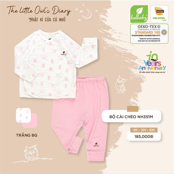 [🛒🇻🇳]Bộ sơ sinh cài chéo Lullaby NH352M – trắng hồng – Lullaby , SKU – – bebubam.vn 🇻🇳🛒Top1Shop🛒 🇻🇳Top1Vietnam🇻🇳 🛍🛒🇻🇳