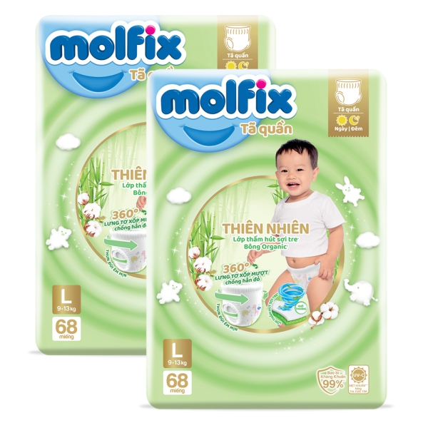 [🛒🇻🇳]Combo 2 Tã quần Molfix (L, 9 – 13kg, 68 miếng) (giao bao bì ngẫu nhiên) – Molfix , SKU – 2278000000027 – concung.com 🇻🇳🛒Top1Shop🛒 🇻🇳Top1Vietnam🇻🇳 🛍🛒🇻🇳