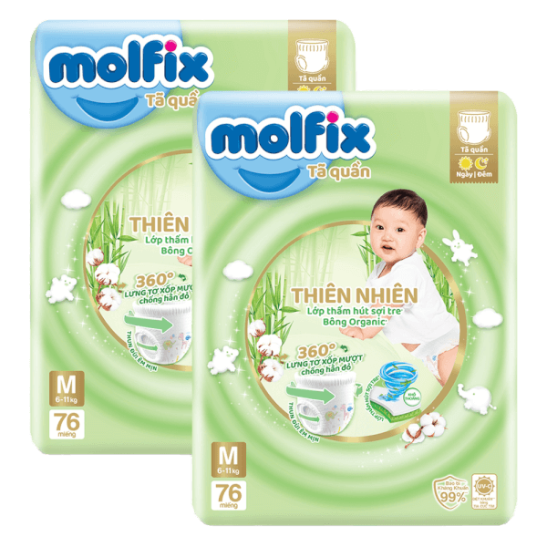 [🛒🇻🇳]Combo 2 Tã quần Molfix Thiên Nhiên (M, 6 – 11kg, 76 miếng) (giao bao bì ngẫu nhiên) – Molfix , SKU – 2278000000026 – concung.com 🇻🇳🛒Top1Shop🛒 🇻🇳Top1Vietnam🇻🇳 🛍🛒🇻🇳