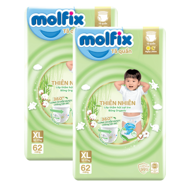 [🛒🇻🇳]Combo 2 Tã quần Molfix Thiên Nhiên (XL, 12 – 17kg, 62 miếng) (giao bao bì ngẫu nhiên) – Molfix , SKU – 2278000000028 – concung.com 🇻🇳🛒Top1Shop🛒 🇻🇳Top1Vietnam🇻🇳 🛍🛒🇻🇳