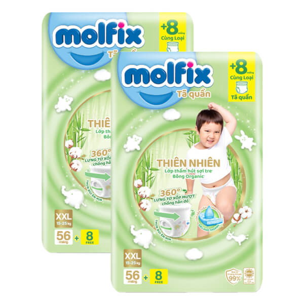 [🛒🇻🇳]Combo 2 Tã quần Molfix Thiên Nhiên (XXL, 15 – 25kg, 56 miếng + 8 miếng) – Molfix , SKU – 2278000000029 – concung.com 🇻🇳🛒Top1Shop🛒 🇻🇳Top1Vietnam🇻🇳 🛍🛒🇻🇳