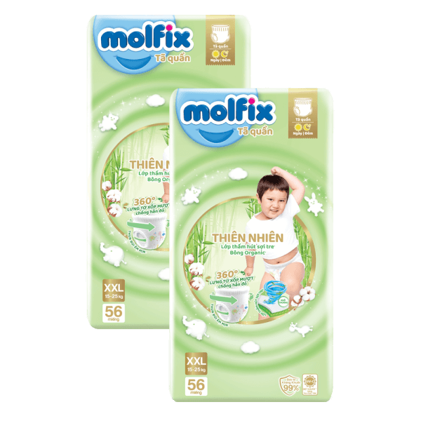 [🛒🇻🇳]Combo 2 Tã quần Molfix Thiên Nhiên (XXL, 15 – 25kg, 56 miếng) (giao bao bì ngẫu nhiên) – Molfix , SKU – 2278000000029 – concung.com 🇻🇳🛒Top1Shop🛒 🇻🇳Top1Vietnam🇻🇳 🛍🛒🇻🇳