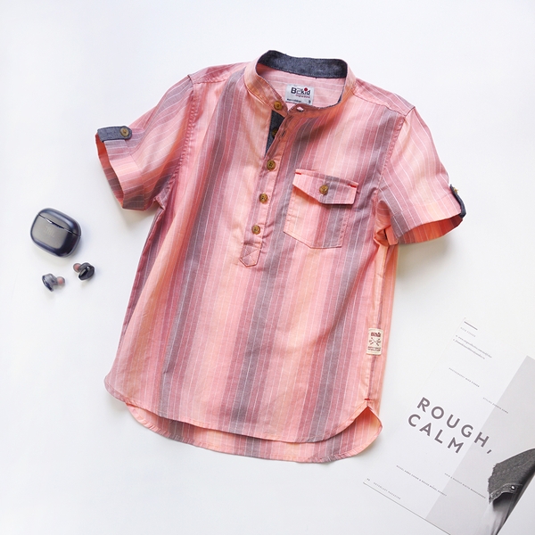 [🛒🇻🇳]Sơ mi ngắn cổ trụ túi nắp AT102 – Sọc cam – B2KID , SKU – AT102R61156-SC – b2kid.com 🇻🇳🛒Top1Shop🛒 🇻🇳Top1Vietnam🇻🇳 🛍🛒🇻🇳