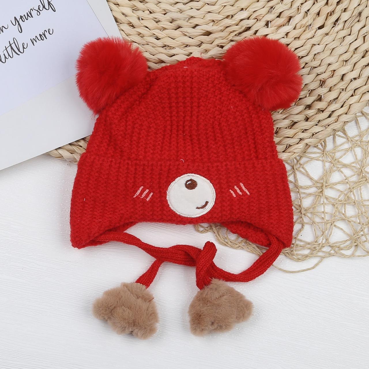 [🛒🇻🇳]Mũ len bé gái KidsPlaza hai quả bông gấu có dây (Đỏ) – KidsPlaza , SKU – 614140797 – kidsplaza.vn 🇻🇳🛒Top1Shop🛒 🇻🇳Top1Vietnam🇻🇳 🛍🛒🇻🇳