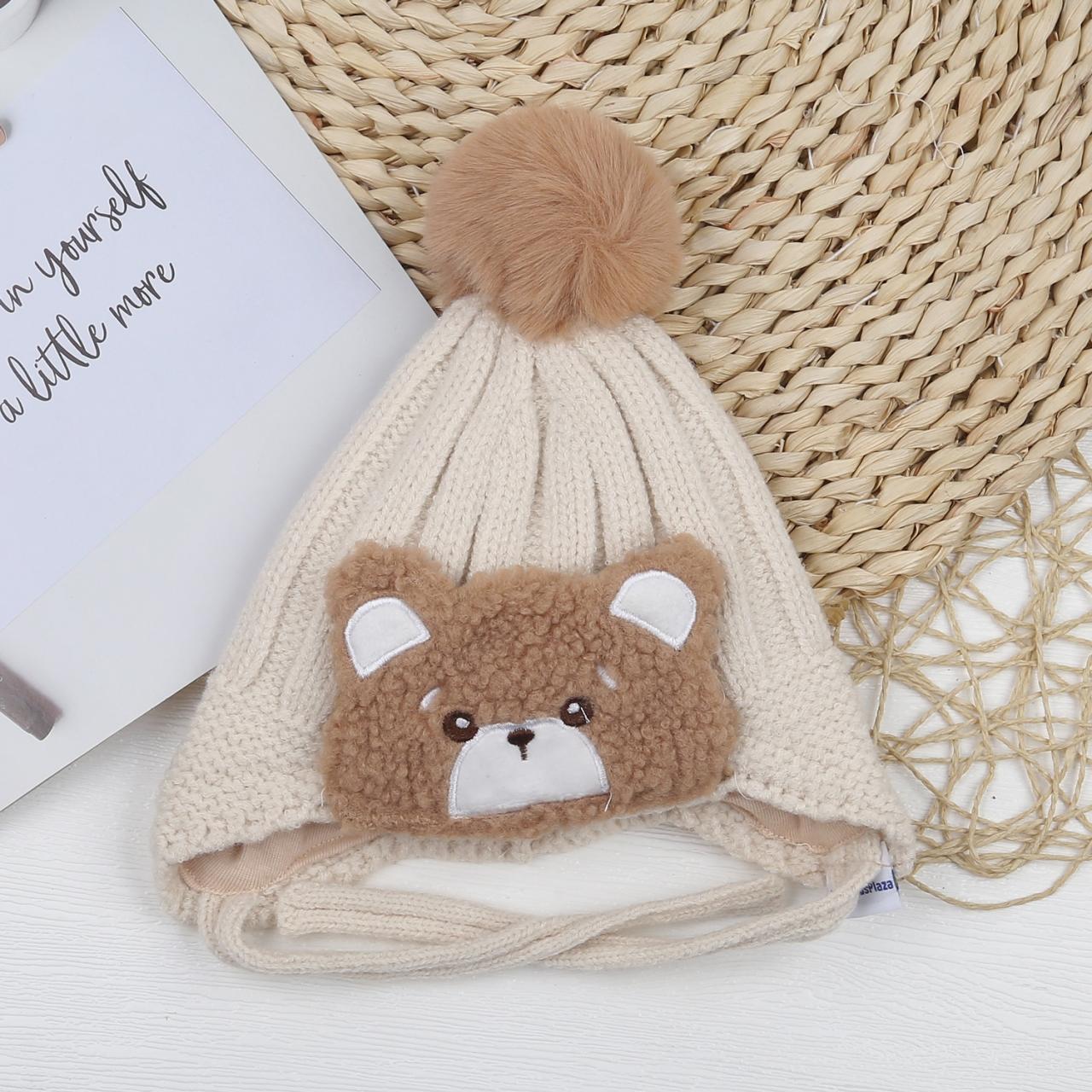[🛒🇻🇳]Mũ len cho bé KidsPlaza một quả bông gấu có dây (Trắng) – KidsPlaza , SKU – 614140800 – kidsplaza.vn 🇻🇳🛒Top1Shop🛒 🇻🇳Top1Vietnam🇻🇳 🛍🛒🇻🇳