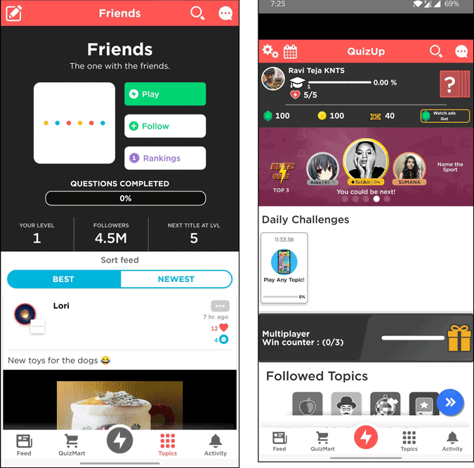 QuizUp - Game câu hỏi dành cho cặp đôi