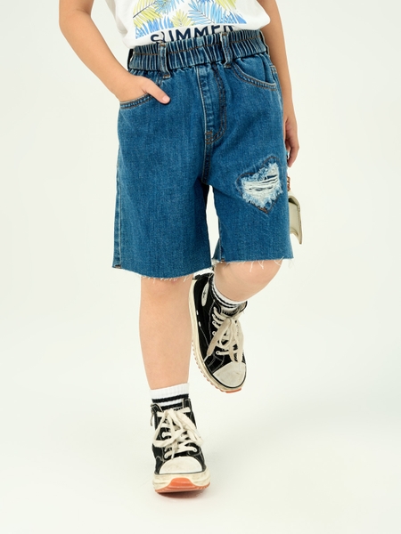 [🛒🇻🇳]Quần Short Jeans Trẻ Em Lưng Thun Cào Rách – CTCP Thời trang YODY , SKU – SJK5052-XDM-8-9 – yody.vn 🇻🇳🛒Top1Shop🛒 🇻🇳Top1Vietnam🇻🇳 🛍🛒🇻🇳