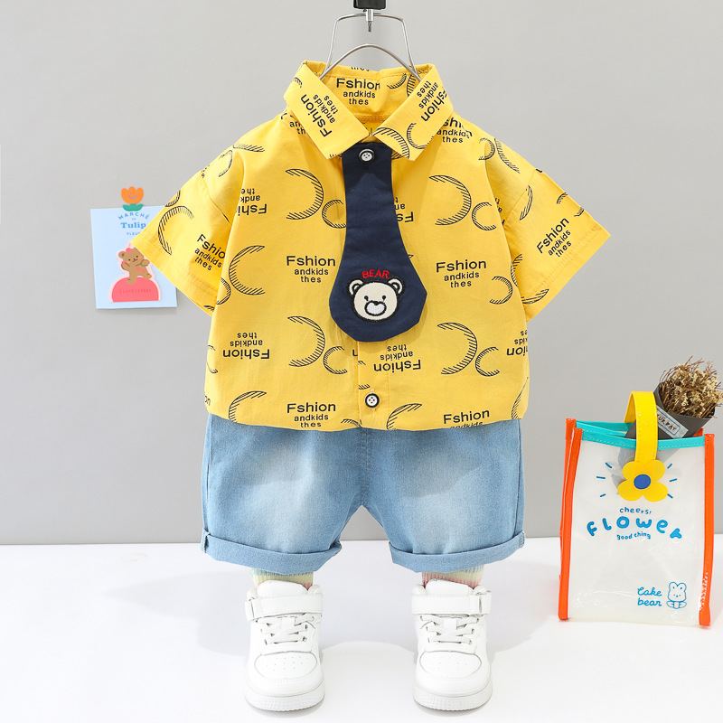 [🛒🇻🇳]ST544 – Set Quần Áo Sơ Mi Cộc Tay Cho Bé Kèm Nơ Cà Vạt – Màu Vàng – Tohoo , SKU – ST544 – moby.com.vn 🇻🇳🛒Top1Shop🛒 🇻🇳Top1Vietnam🇻🇳 🛍🛒🇻🇳