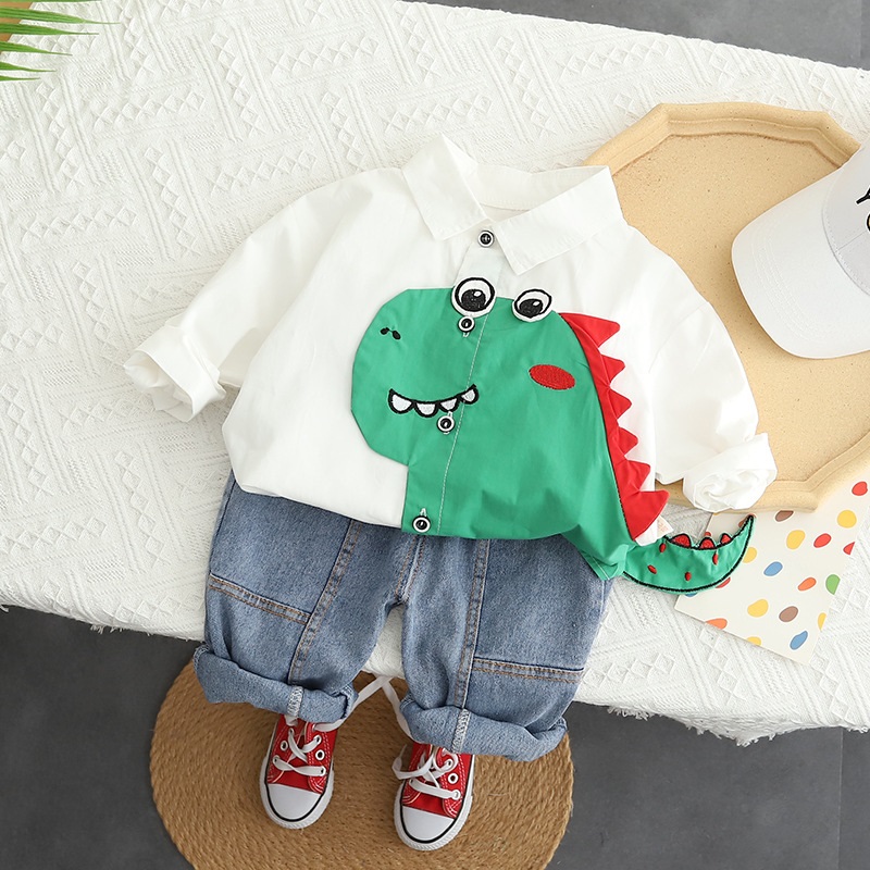 [🛒🇻🇳]ST547 – Set Quần Jean, Áo Sơ Mi Dài Tay Khủng Long – Màu Trắng – Tohoo , SKU – ST547 – moby.com.vn 🇻🇳🛒Top1Shop🛒 🇻🇳Top1Vietnam🇻🇳 🛍🛒🇻🇳