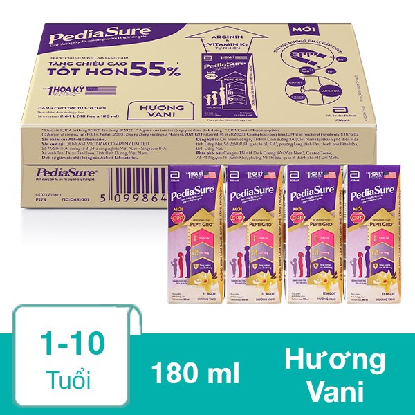 [🛒🇻🇳]Thùng 48 hộp sữa pha sẵn Abbott PediaSure hương vani 180 ml (1 – 10 tuổi) – PediaSure , SKU – 292149 – avakids.com 🇻🇳🛒Top1Shop🛒 🇻🇳Top1Vietnam🇻🇳 🛍🛒🇻🇳