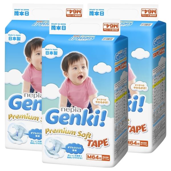 [🛒🇻🇳]Combo 3 gói Bỉm tã dán Genki size M 64 miếng (6-11kg) – Genki , SKU – 1950000000003 – concung.com 🇻🇳🛒Top1Shop🛒 🇻🇳Top1Vietnam🇻🇳 🛍🛒🇻🇳