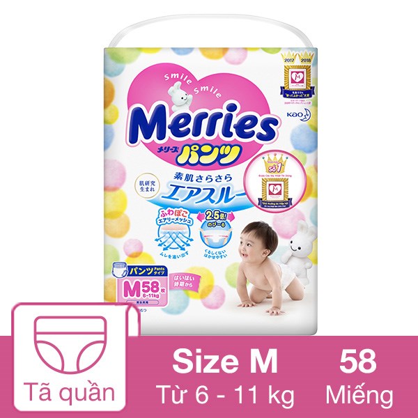 [🛒🇻🇳]Tã quần Merries size M 58 miếng (6 – 11 kg) – Merries , SKU – 81469 – avakids.com 🇻🇳🛒Top1Shop🛒 🇻🇳Top1Vietnam🇻🇳 🛍🛒🇻🇳
