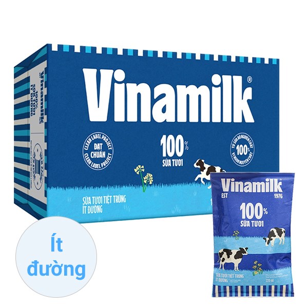 [🛒🇻🇳]Thùng 48 bịch sữa tươi tiệt trùng Vinamilk ít đường 220 ml (từ 1 tuổi) – Vinamilk , SKU – 292409 – avakids.com 🇻🇳🛒Top1Shop🛒 🇻🇳Top1Vietnam🇻🇳 🛍🛒🇻🇳