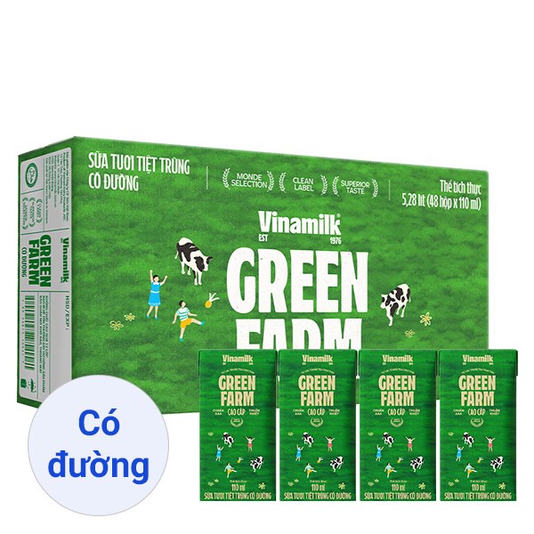 [🛒🇻🇳]Thùng 48 hộp sữa tươi tiệt trùng Vinamilk Green Farm có đường 110 ml (từ 1 tuổi) – Vinamilk , SKU – 235863 – avakids.com 🇻🇳🛒Top1Shop🛒 🇻🇳Top1Vietnam🇻🇳 🛍🛒🇻🇳