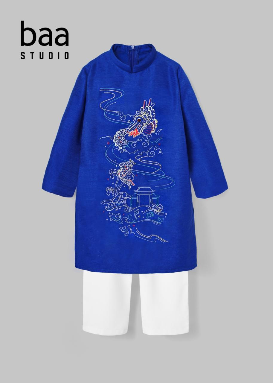 [🛒🇻🇳]Cá Chép Hoá Rồng – Bộ Áo Dài Bé Trai Cao Cấp Xanh Thêu – , SKU – – baababy.com.vn 🇻🇳🛒Top1Shop🛒 🇻🇳Top1Vietnam🇻🇳 🛍🛒🇻🇳