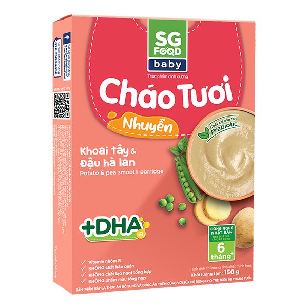 [🛒🇻🇳]Cháo tươi nhuyễn SG Food Baby vị khoai tây, đậu Hà Lan gói 150g (từ 6 tháng) – SG Food , SKU – 304034 – avakids.com 🇻🇳🛒Top1Shop🛒 🇻🇳Top1Vietnam🇻🇳 🛍🛒🇻🇳