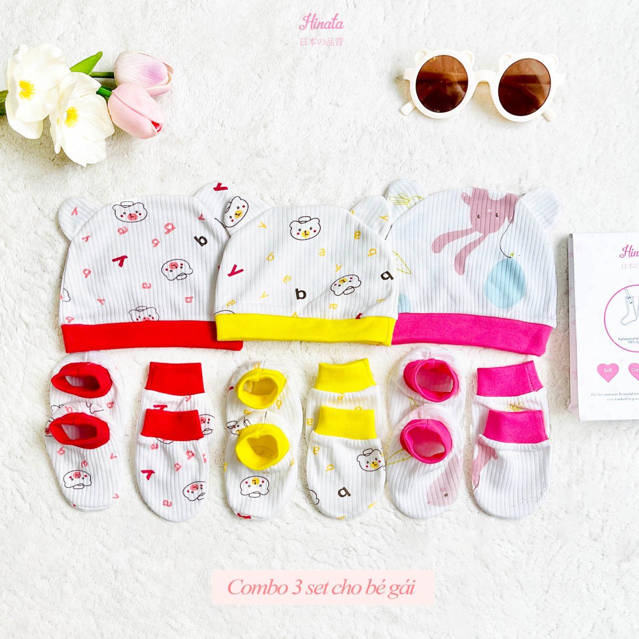 [🛒🇻🇳][ 03 Set ] Mũ, Vớ, Bao tay sơ sinh cho bé từ 0-6 tháng Hinata CB01 – Hinata , SKU – – hinata-vn.com 🇻🇳🛒Top1Shop🛒 🇻🇳Top1Vietnam🇻🇳 🛍🛒🇻🇳