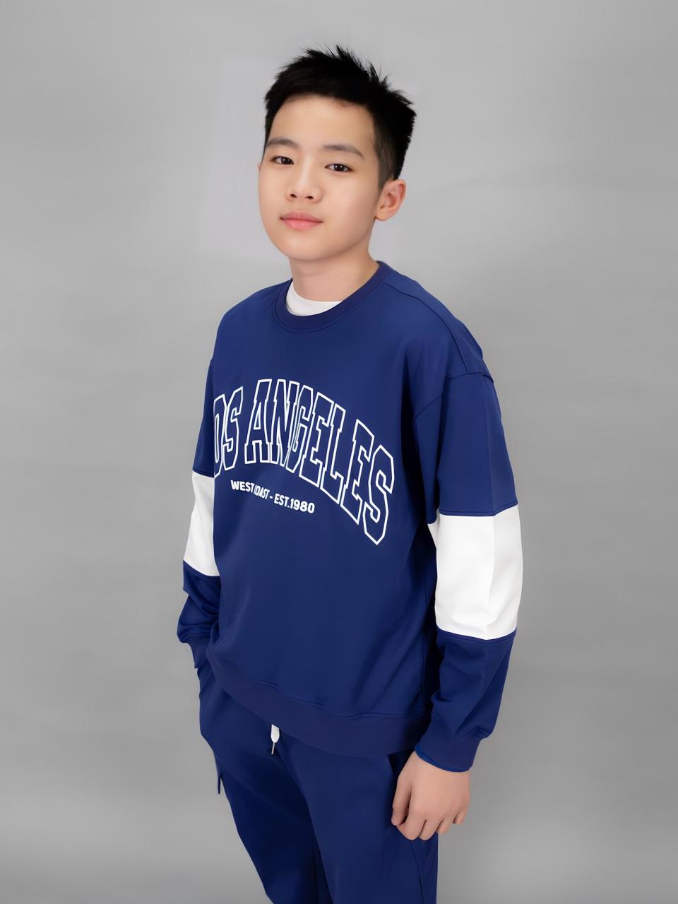 [🛒🇻🇳]Áo nỉ cổ tròn xanh phối trắng Los angeles – Blue Seven – Blue Seven , SKU – – bluekids.vn 🇻🇳🛒Top1Shop🛒 🇻🇳Top1Vietnam🇻🇳 🛍🛒🇻🇳