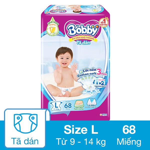 [🛒🇻🇳]Tã dán Bobby size L 68 miếng (9 – 14 kg) – Giao bao bì ngẫu nhiên – Bobby , SKU – 228351 – avakids.com 🇻🇳🛒Top1Shop🛒 🇻🇳Top1Vietnam🇻🇳 🛍🛒🇻🇳