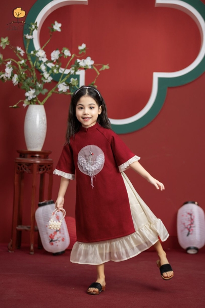 [🛒🇻🇳]Áo dài nhung Bé gái phối tay loe size 2/10 tuổi – facebook , SKU – PVN34680 – litibaby.com 🇻🇳🛒Top1Shop🛒 🇻🇳Top1Vietnam🇻🇳 🛍🛒🇻🇳