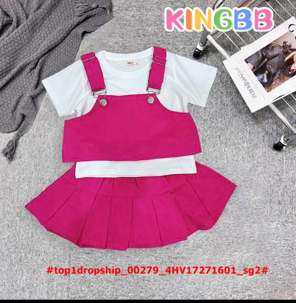 [🆕🇻🇳] Phân Phối – Bán Buôn – Bán Sỉ Vkids 😎❤️️⭐️ – ☘️Buôn_sỉ_SG☘️ Váy bé gái, chất kaki mềm, chân váy xếp ly, áo thun bên t …
