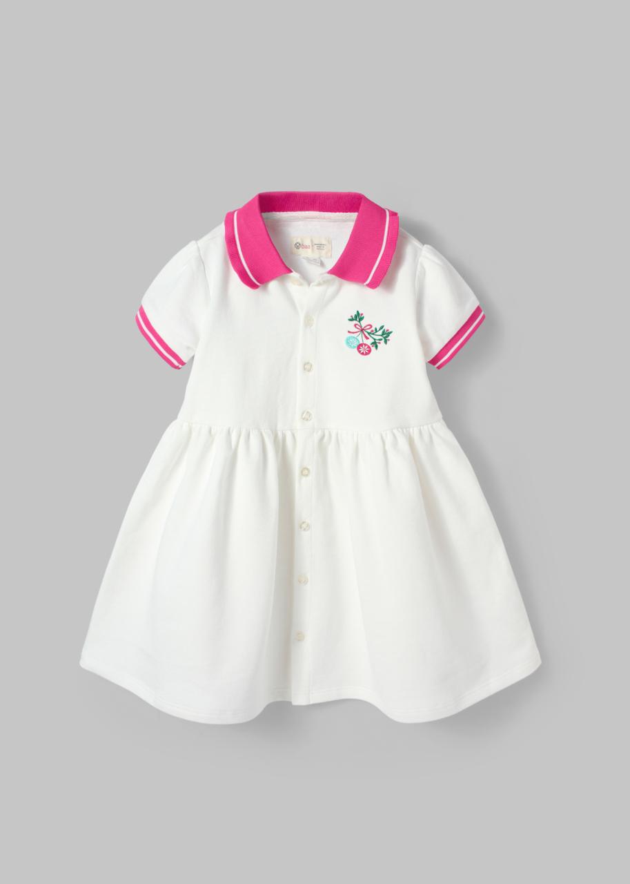 [🛒🇻🇳]Đầm Polo Bé Gái Trắng Thêu Cành Hoa – , SKU – – baababy.com.vn 🇻🇳🛒Top1Shop🛒 🇻🇳Top1Vietnam🇻🇳 🛍🛒🇻🇳
