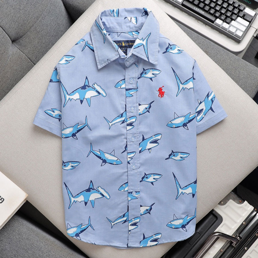 [🛒🇻🇳][13kg-44kg] Sơ mi tay ngắn đẹp xuất sắc cho bé hàng may lên từ vải xuất dư màu xanh cá mập – Ralph Lauren , SKU – SM133-9 – besanhdieu.com 🇻🇳🛒Top1Shop🛒 🇻🇳Top1Vietnam🇻🇳 🛍🛒🇻🇳
