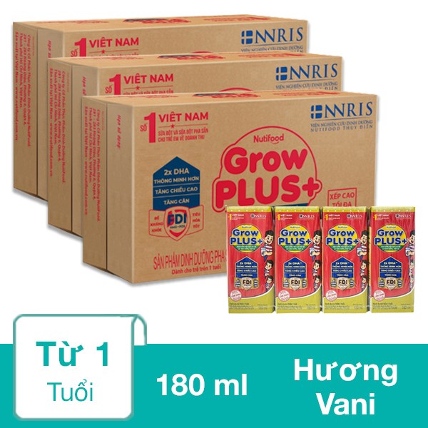 [🛒🇻🇳]Combo 3 thùng 48 hộp sữa pha sẵn Nutifood GrowPLUS+ đỏ hương vani 180 ml cho trẻ suy dinh dưỡng, thấp còi (từ 1 tuổi) – Nutifood , SKU – 312943 – avakids.com 🇻🇳🛒Top1Shop🛒 🇻🇳Top1Vietnam🇻🇳 🛍🛒🇻🇳
