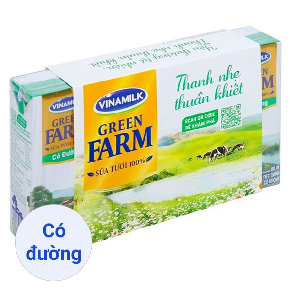[🛒🇻🇳]Lốc 4 hộp sữa tươi Vinamilk Green Farm có đường 180 ml (từ 1 tuổi) – Vinamilk , SKU – 235859 – avakids.com 🇻🇳🛒Top1Shop🛒 🇻🇳Top1Vietnam🇻🇳 🛍🛒🇻🇳