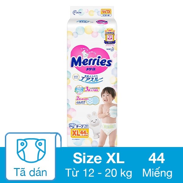 [🛒🇻🇳]Tã dán Merries size XL 44 miếng (12 – 20 kg) – Merries , SKU – 86763 – avakids.com 🇻🇳🛒Top1Shop🛒 🇻🇳Top1Vietnam🇻🇳 🛍🛒🇻🇳