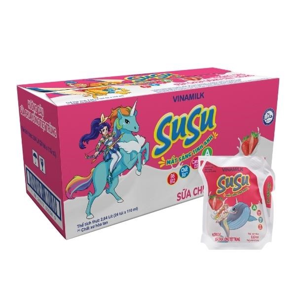 [🛒🇻🇳]Thùng 24 túi sữa chua uống tiệt trùng Vinamilk SuSu vị dâu 110 ml (từ 1 tuổi) – Vinamilk , SKU – 245719 – avakids.com 🇻🇳🛒Top1Shop🛒 🇻🇳Top1Vietnam🇻🇳 🛍🛒🇻🇳
