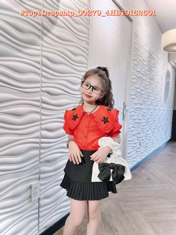 [🆕🇻🇳] Phân Phối – Bán Buôn – Bán Sỉ Vkids 😎❤️️⭐️ – ☘️Buôn_sỉ_SG☘️ Bộ bé gái, áo lụa hàn cổ sơ mi, chân váy lụa xếp ly lưn …