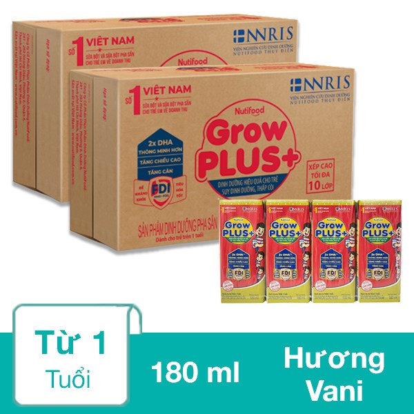 [🛒🇻🇳]Combo 2 thùng 48 hộp sữa pha sẵn Nutifood GrowPLUS+ đỏ hương vani 180 ml cho trẻ suy dinh dưỡng, thấp còi (từ 1 tuổi) – Nutifood , SKU – 312942 – avakids.com 🇻🇳🛒Top1Shop🛒 🇻🇳Top1Vietnam🇻🇳 🛍🛒🇻🇳