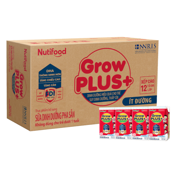 [🛒🇻🇳]Thùng SPDDPS GrowPLUS 110ml Ít đường (lốc 4 hộp) – 12 lốc – GrowPLUS+ Đỏ , SKU – 6697000000003 – concung.com 🇻🇳🛒Top1Shop🛒 🇻🇳Top1Vietnam🇻🇳 🛍🛒🇻🇳