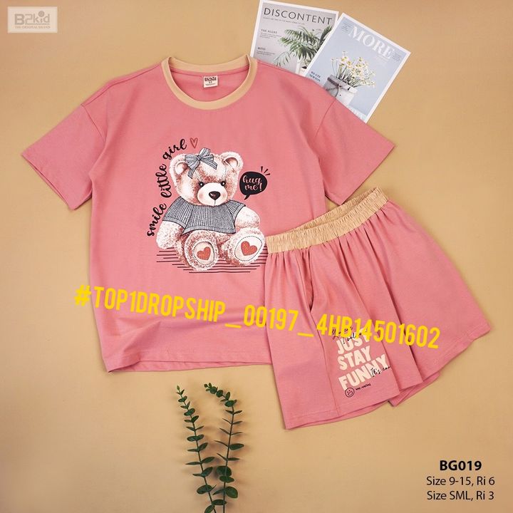 [🆕🇻🇳] Phân Phối – Bán Buôn – Bán Sỉ Vkids 😎❤️️⭐️ – ☘️Buôn_sỉ_SG☘️ Bộ bé gái, thun lạnh 4c, in hình gấu, form rộng, size 26-65kg  …