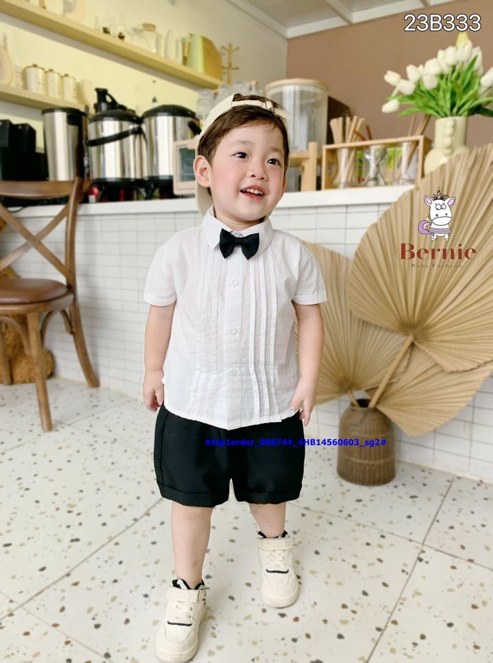 [🆕🇻🇳] Phân Phối – Bán Buôn – Bán Sỉ Vkids 😎❤️️⭐️ – 💖Buôn_sỉ_HN💖 Bộ bé trai, áo sơ mi kèm nơ, chất thô hàn, quần short chéo lưn …