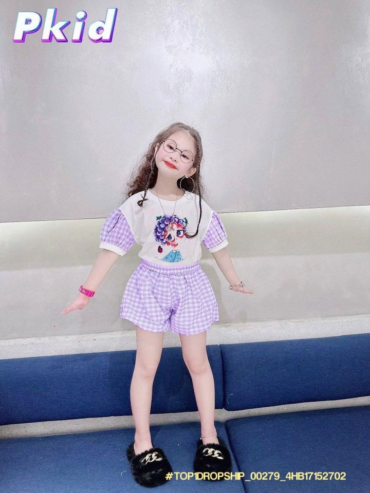 [🆕🇻🇳] Phân Phối – Bán Buôn – Bán Sỉ Vkids 😎❤️️⭐️ – 💖Buôn_sỉ_HN💖 Bộ bé gái, cotton, cộc tay, quần bí chất caro, in hình, size 2-22 …